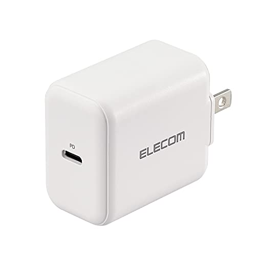 エレコム 充電器 Type-C USB-C コンセント USB PD対応 20W 【 iPhone 15/14/13/SE3 / Android / タブレット 対応 】 ホワイト EC-AC09WH