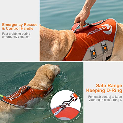 ThinkPet ペットライフジャケット 水泳用ライフジャケット 高密度 水遊び 浮力が優れる 犬の安全に守る