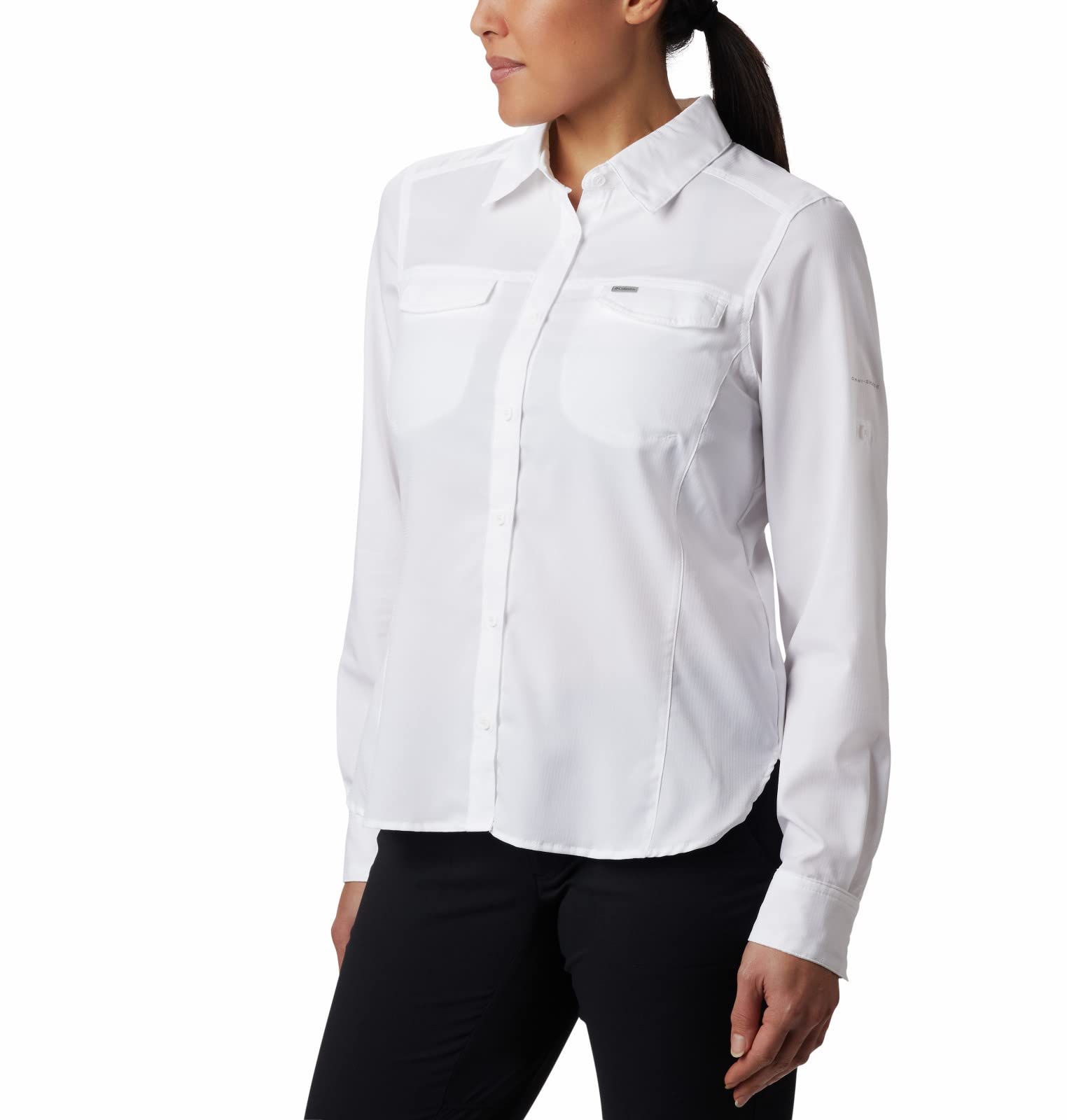 Columbia Women's Silver Ridge Lite Long Sleeve Shirt, White, 3X