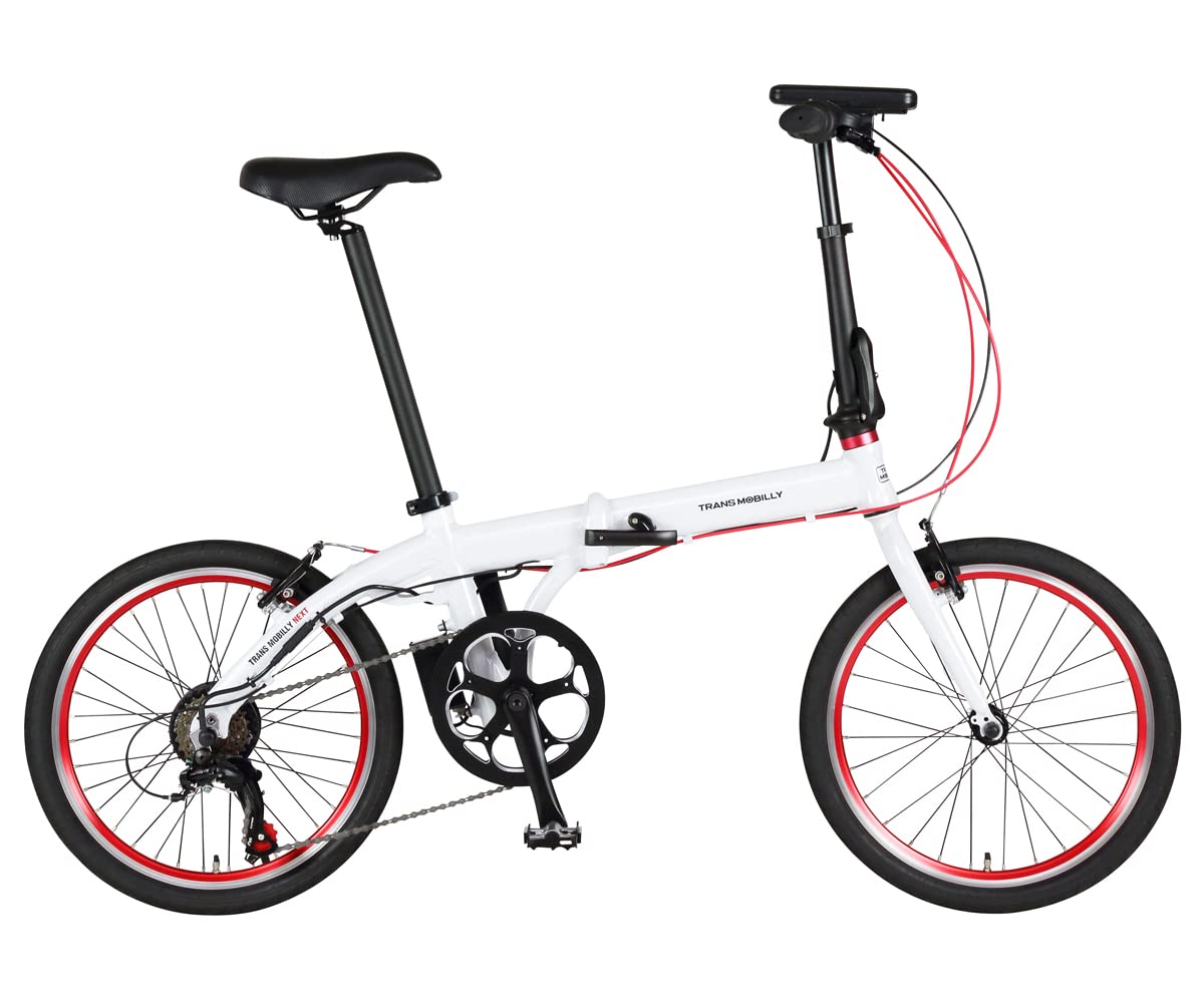 TRANS MOBILLY NEXT206 ホワイト 電動アシスト折りたたみ自転車 20インチ 6段変速 重量約13.5kg 軽量アルミフレーム