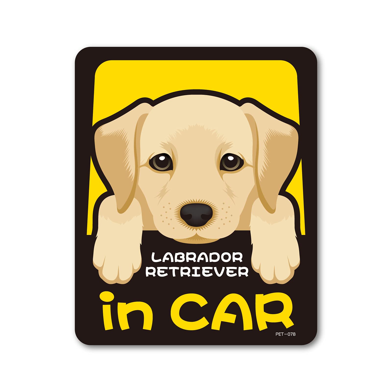 ペットステッカー LABRADOR in CAR ラブラドール ドッグインカー 車 ペット 愛犬 DOG イラスト 全25犬種 PET078 gs ステッカー グッズ