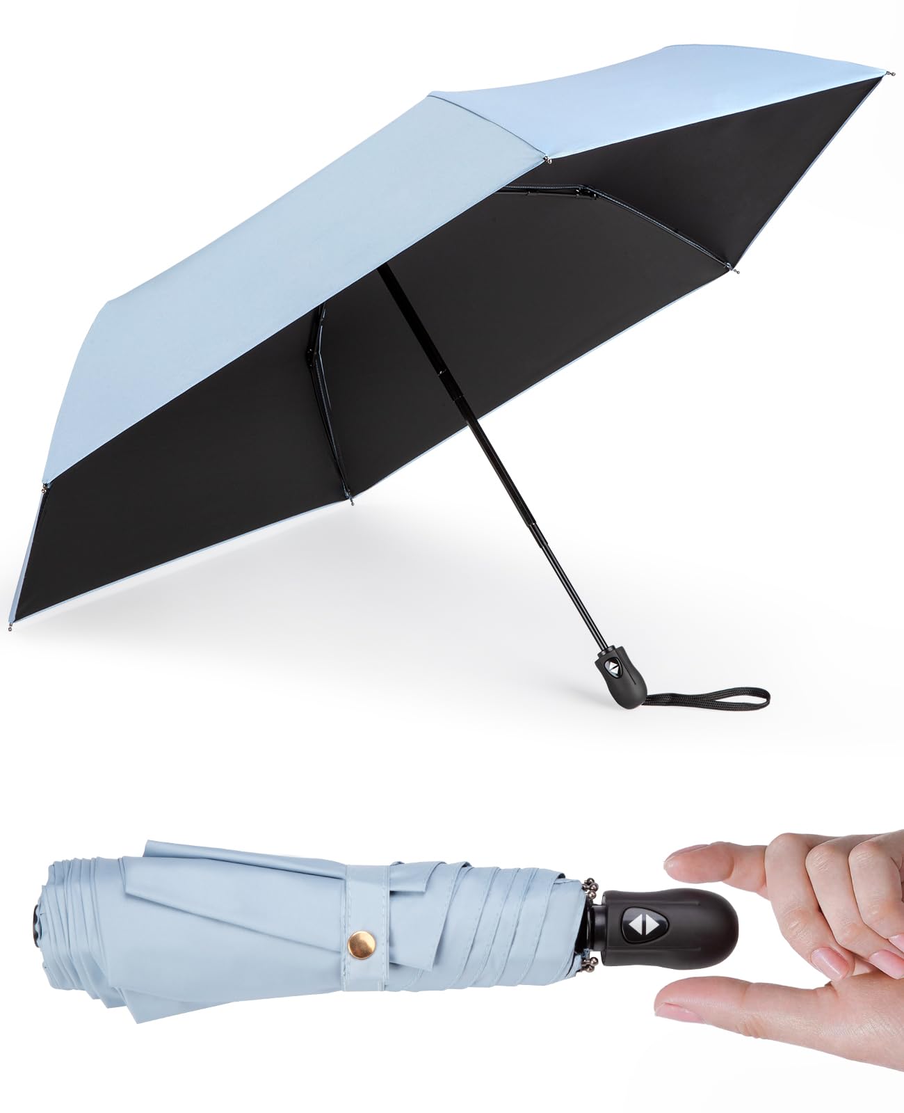 日傘、超軽量傘重227g前後傘の強度と軽さを両立し、ワンタッチ開閉が便利で使いやすい (ブルー)
