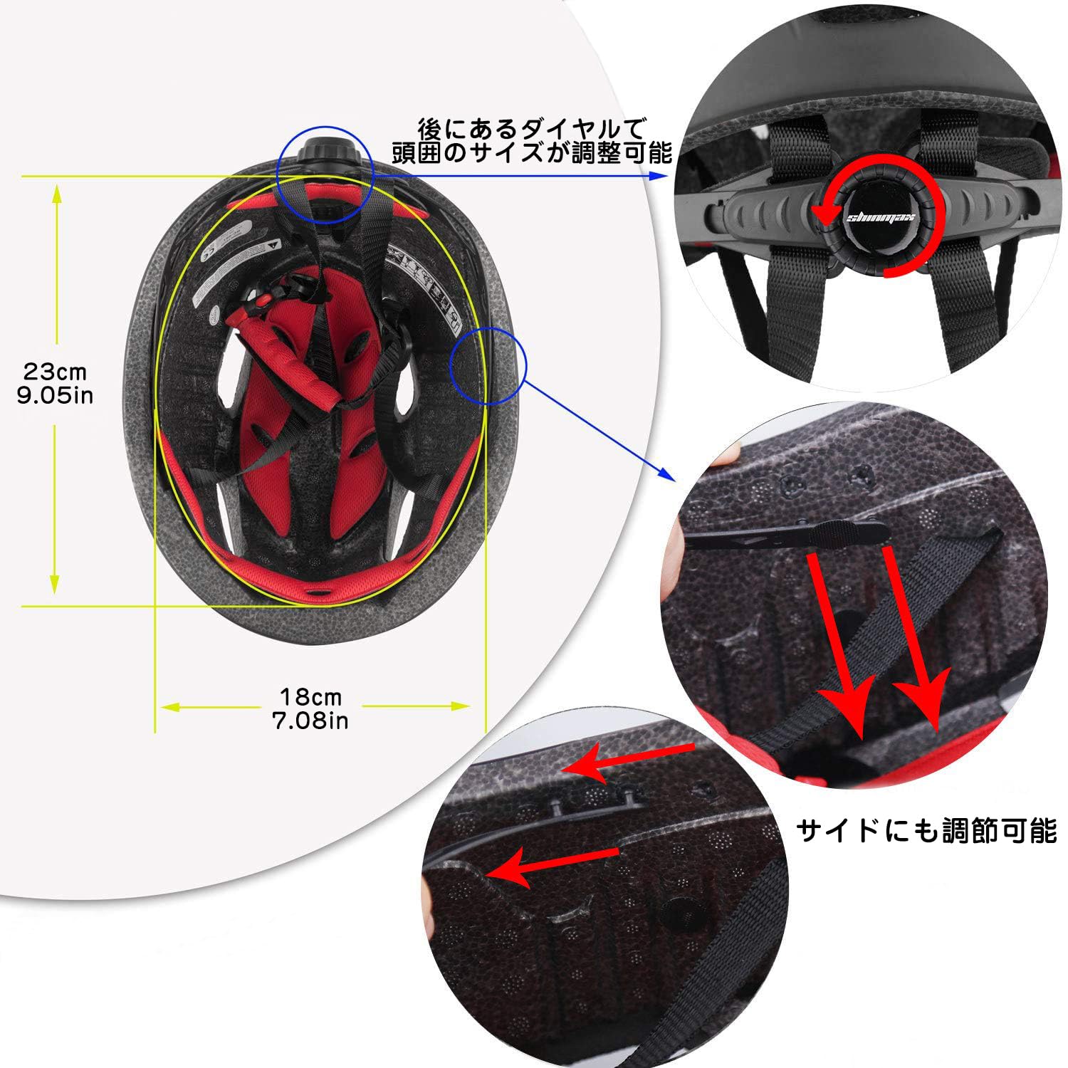 Shinmax 自転車 ヘルメット 大人 ロードバイク ヘルメット CPSC認証済み 通勤 通学 超軽量 高剛性 男性 女性 小五以上適 通気 磁気ゴーグル サイズ調整可能 56-61cm M/L 収納用袋付き 001式自転車ヘルメット (チタン・ブラック)