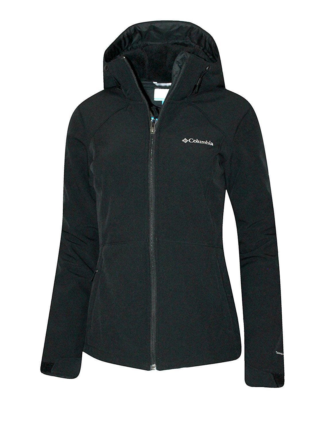 Columbia Women's Alpine Fir Windproof Fleece Lined Softshell Hooded Jacket (S, Black)