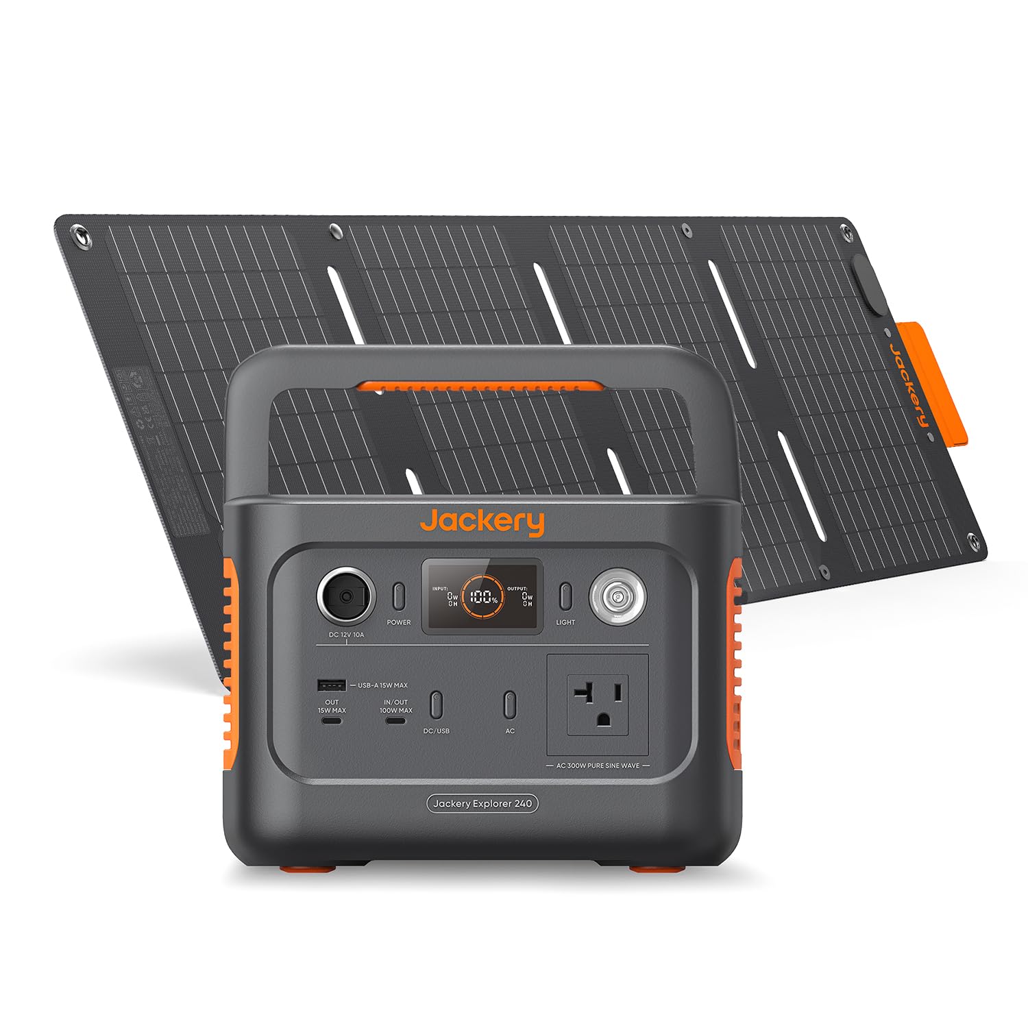 Jackery Solar Generator 240 New 40Mini 256Wh ポータブル電源 40W ソーラーパネル 2点セット リン酸鉄 長寿命 定格出力300W 瞬間最大600W コンパクト 60分急速充電 UPS機能 アプリ遠隔操作 純正弦波 AC100V 50Hz/60Hz対応 スマホ タブレット用 ソーラーチャージャー 太陽光