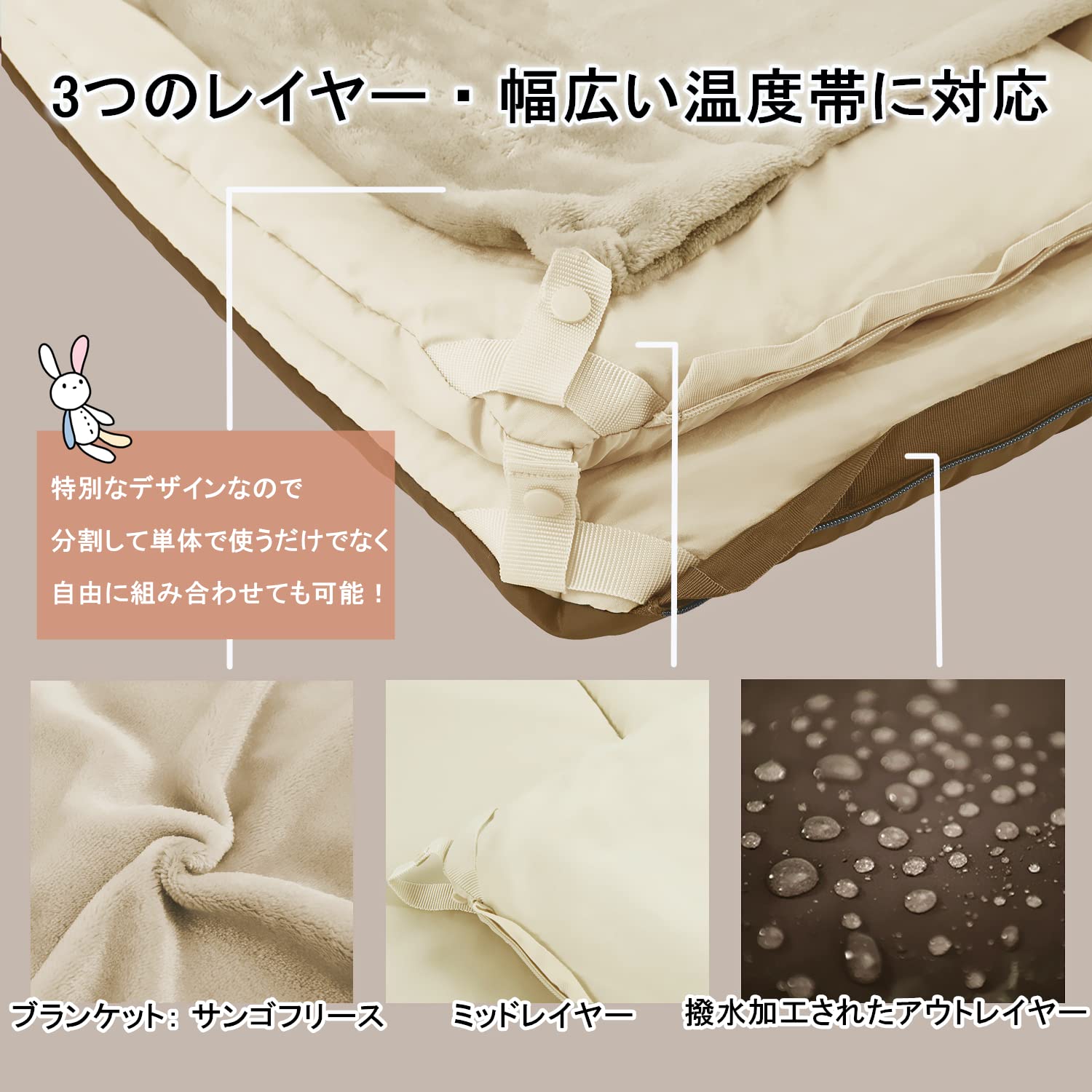 Naturehike シュラフ 寝袋 封筒型 -5～13℃ 夏用 冬用 暖かい マルチレイヤー 分割して使用可能 4シーズン オールシーズン