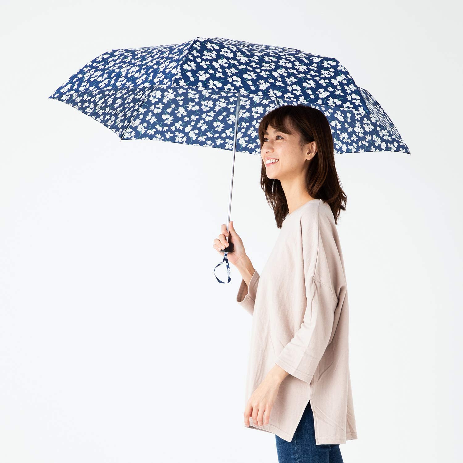 晴雨兼用大きいミニ傘 ＵＶカット 日傘・雨傘 【LIEBEN-0507】 (花柄)