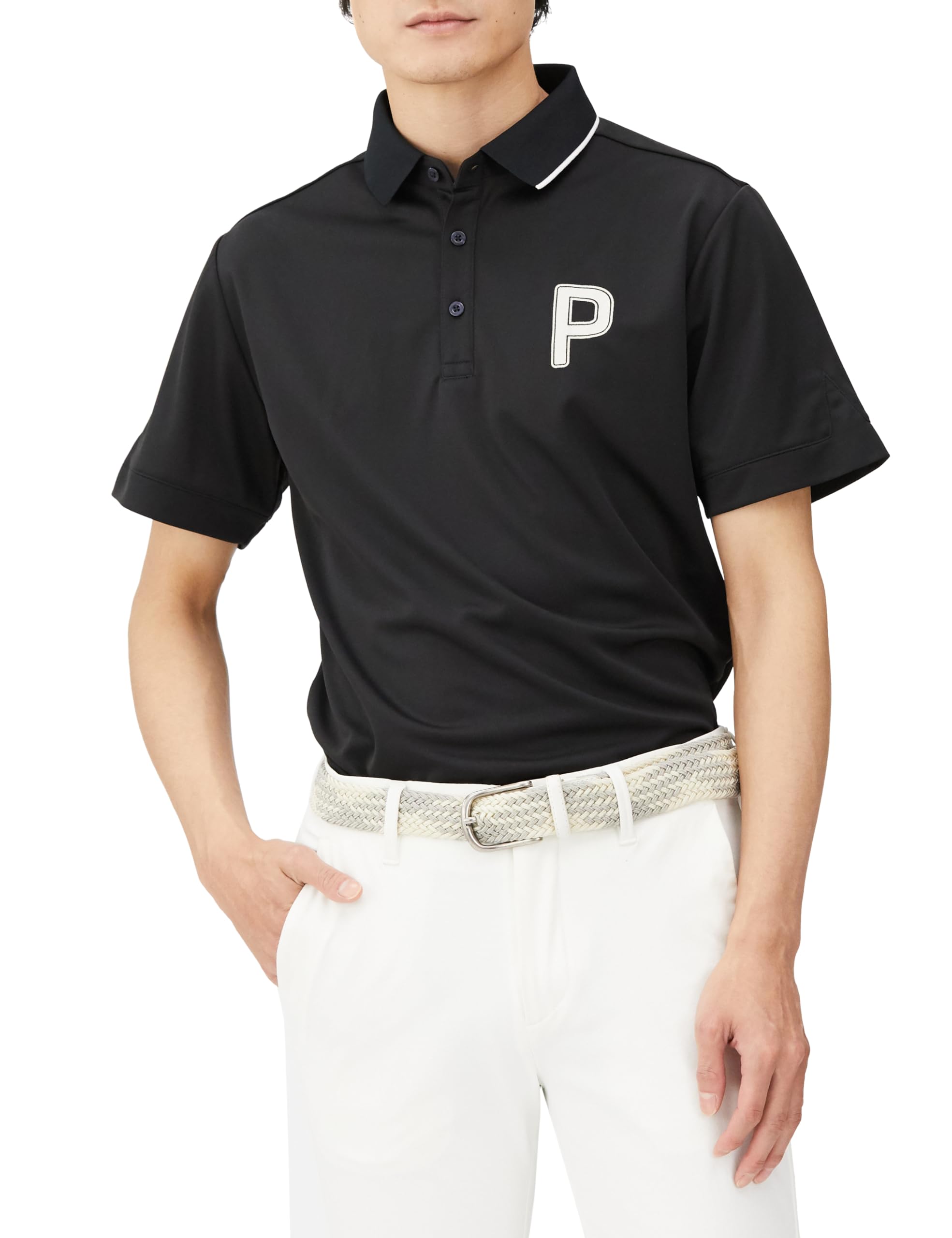 [プーマ] ゴルフシャツ 【PUMA GOLF】ゴルフ P ストレッチカノコPロゴ/半袖クレリックポロ/627602 メンズ プーマブラック