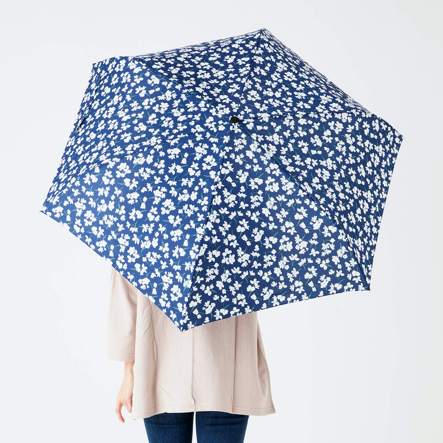 晴雨兼用大きいミニ傘 ＵＶカット 日傘・雨傘 【LIEBEN-0507】 (花柄)