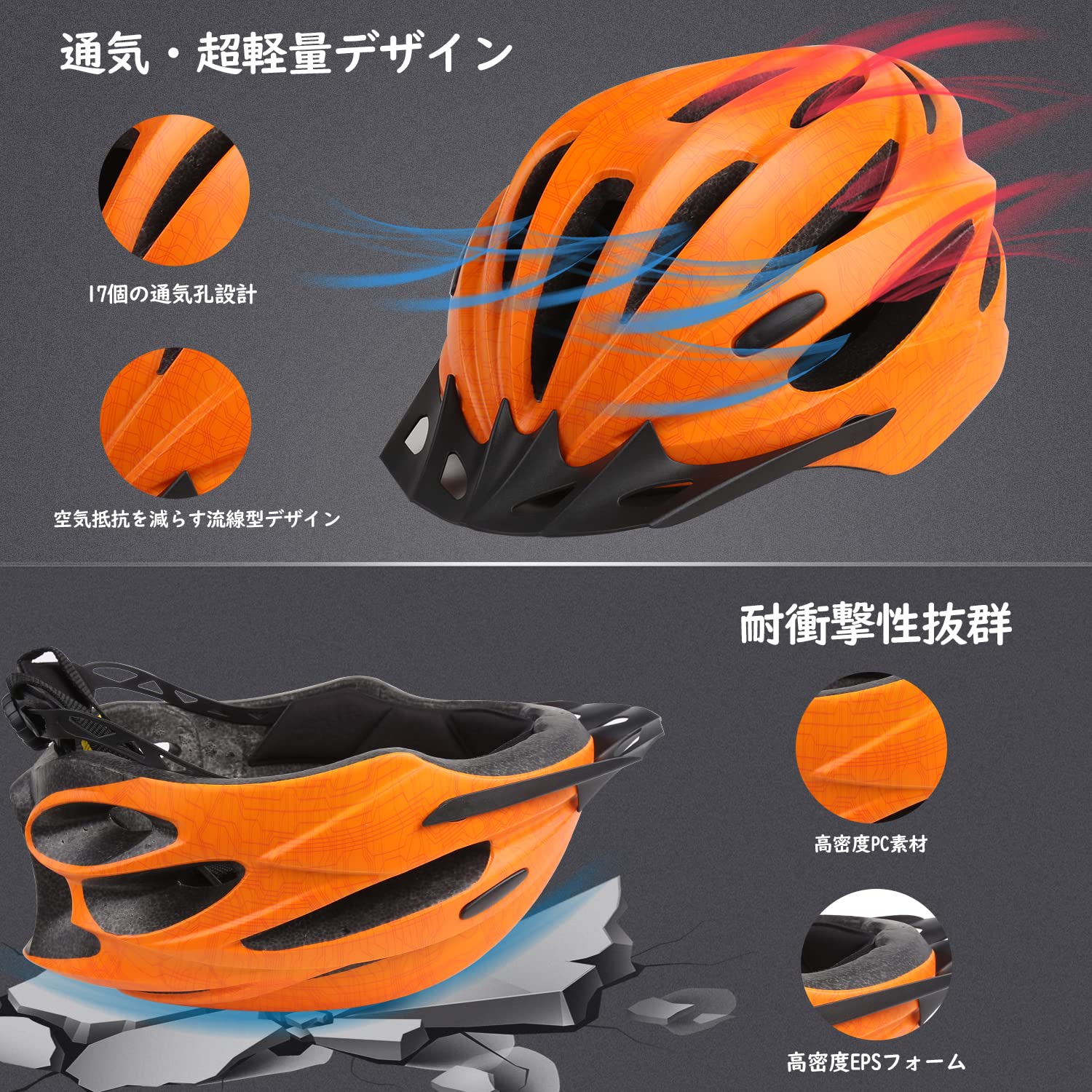 Shinmax 自転車 ヘルメット 大人用 ロードバイク ヘルメット CPSC認定済み 57~62cm 超軽量 通勤 通学 サイクリング サ