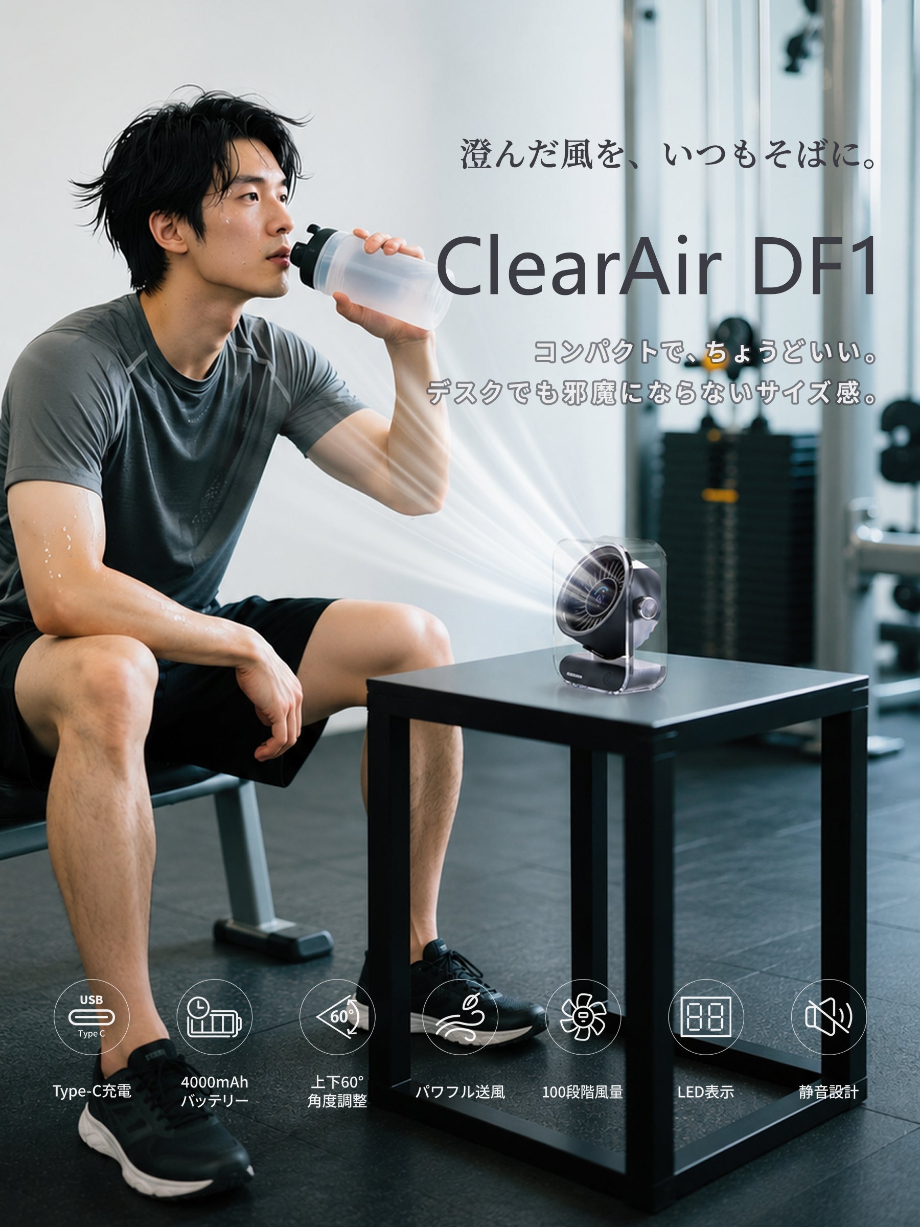ホシノン 卓上扇風機 静音 卓上ファン ClearAir DF1 2026モデル 小型